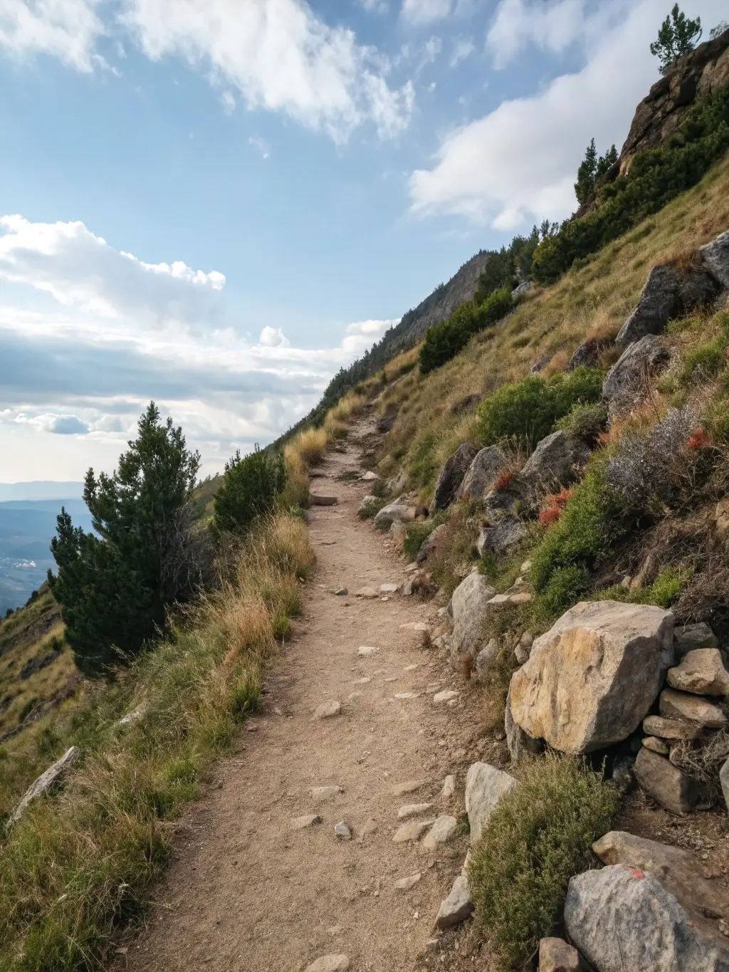A scenic view of a historical walking path in the Truyère basin, showcasing the natural beauty and historical significance of the area.